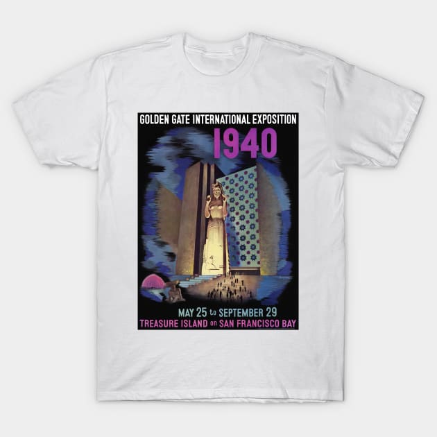 1940 Golden Gate International Exposition Vintage Poster T-Shirt by vintagetreasure